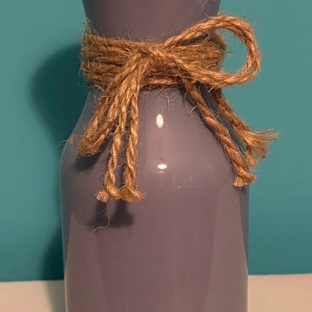 Elegant Purple Vase with Twine Accent